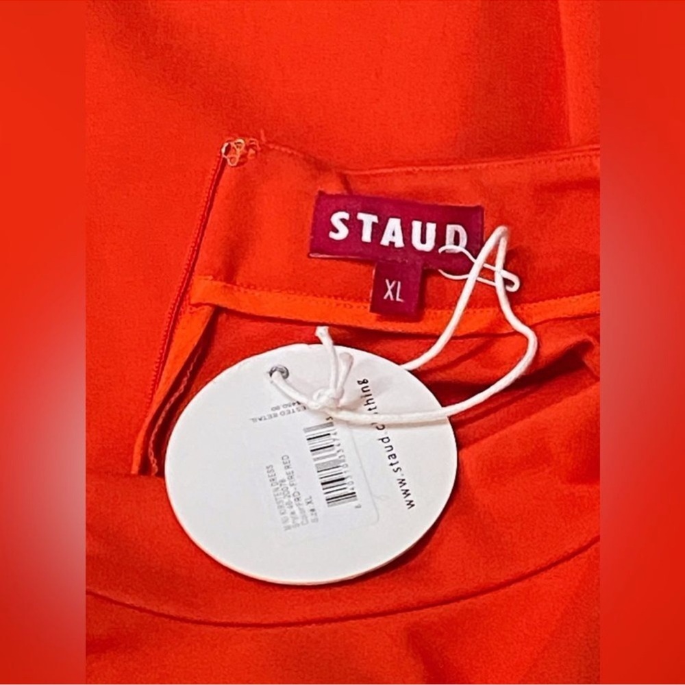 Staud Kristine Fire Red Cut out mini dress NWT - Picture 4 of 7